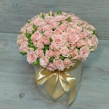 Цветочная композиция из Розы в шляпной коробке #REPLACE_PRED# Козино Одинцовского района