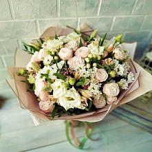 Букет цветов из:  Альстромерии, Розы и Хризантемы #REPLACE_PRED# Козино Одинцовского района
