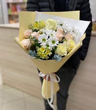 Букет цветов из:  Альстромерии, Розы и Хризантемы #REPLACE_PRED# Козино Одинцовского района